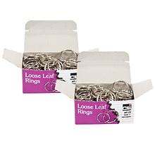 Charles Leonard Loose Leaf Book Rings, 1 Capacity, Silver, 100 Per Box, 2 Boxes (CHLR29-2)