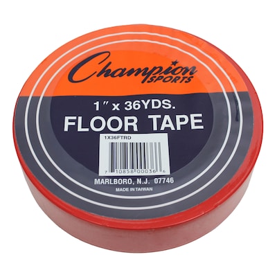 Champion Sports Floor Marking Tape, 1 x 36 yd, Red, 6/Rolls (CHS1X36FTRD-6)