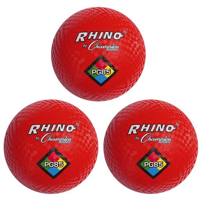 Champion Sports Playground Ball, 8.5, Red, Pack of 3 (CHSPG85RD-3)