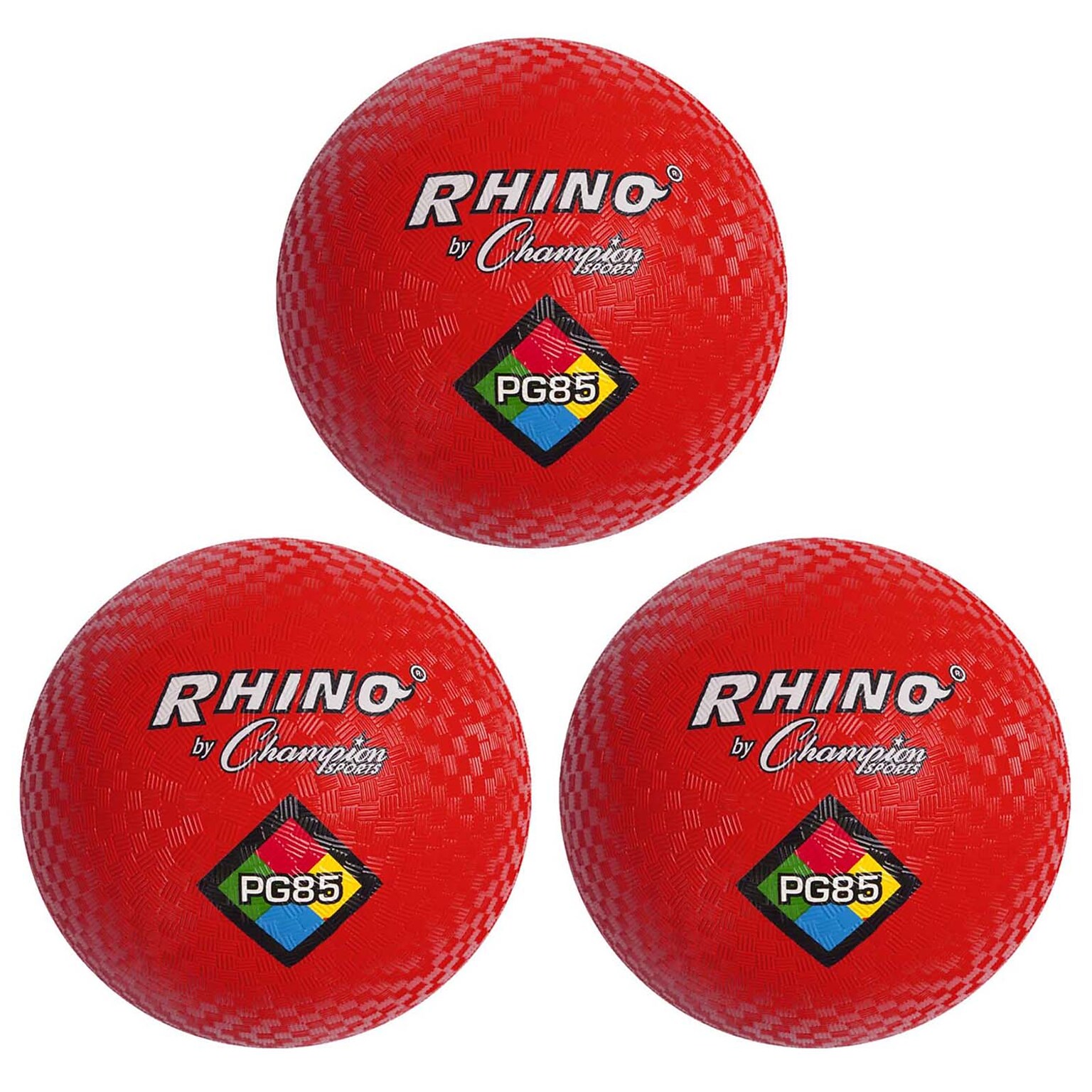 Champion Sports Playground Ball, 8.5, Red, Pack of 3 (CHSPG85RD-3)