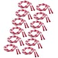 Champion Sports Plastic Segmented Jump Rope 7', Red & White, Pack of 12 (CHSPR7-12)