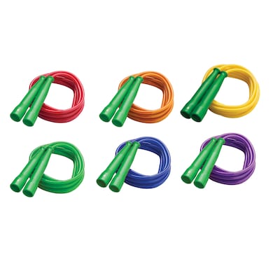 Champion Sports Licorice Plastic 10' Speed Rope, Assorted, Pack of 6 (CHSSPR10-6)