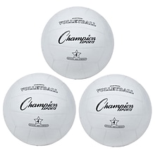 Champion Sports Rubber Volleyball, White, Pack of 3 (CHSVR4-3)