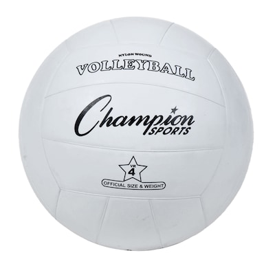 Champion Sports Rubber Volleyball, White, Pack of 3 (CHSVR4-3)