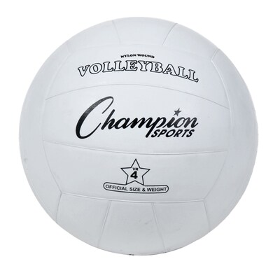 Champion Sports Rubber Volleyball, White, Pack of 3 (CHSVR4-3)