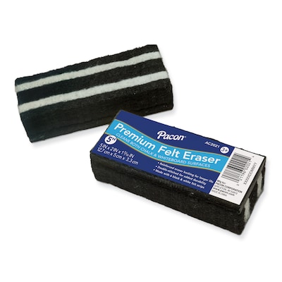 Pacon Premium Chalk & Whiteboard Eraser, 5", Black and White, Pack of 12 (CK-2021-12)