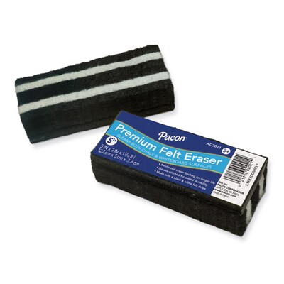 Pacon Premium Chalk & Whiteboard Eraser, 5", Black and White, Pack of 12 (CK-2021-12)