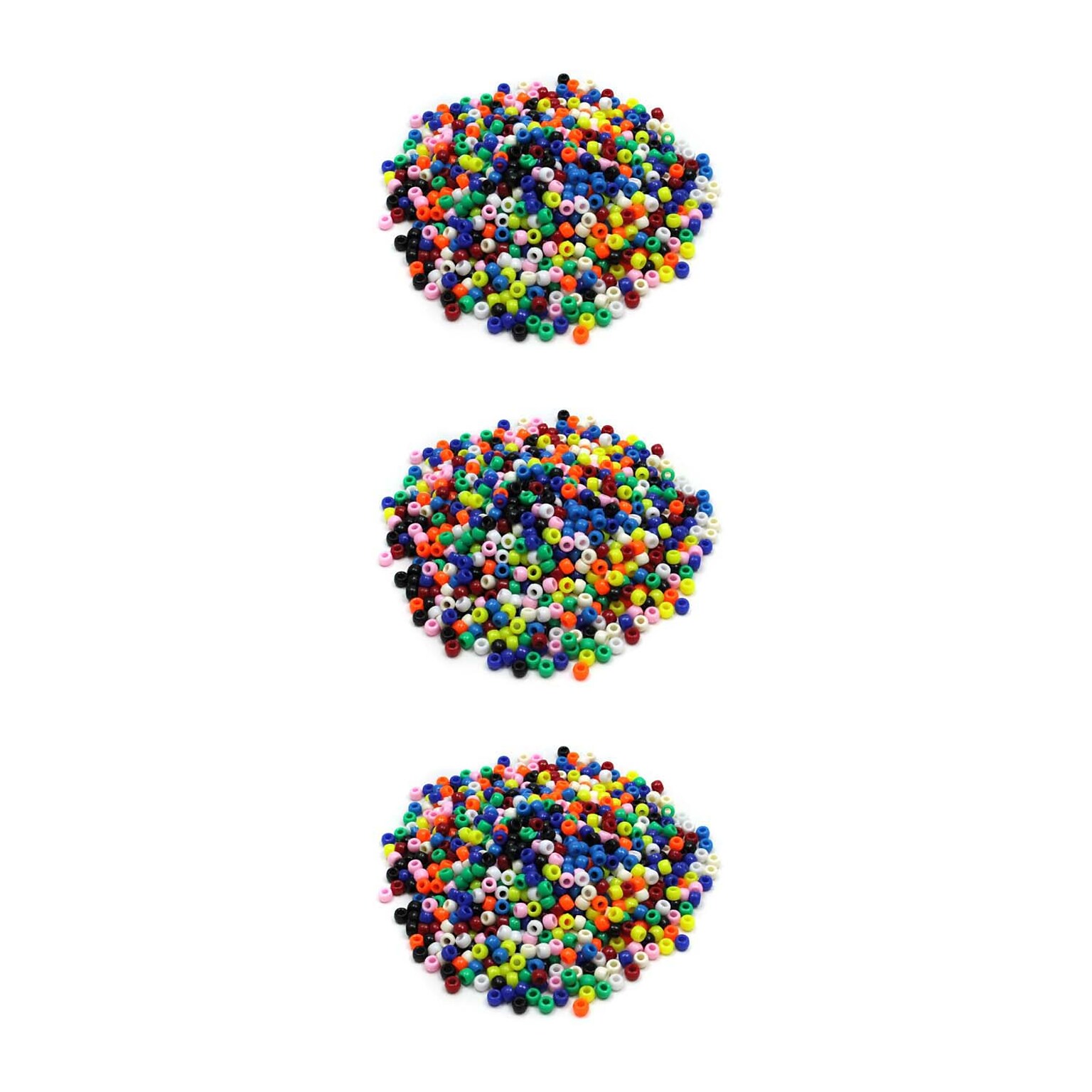 Creativity Street® Pony Beads, Assorted Brights, 1000 Per Pack, 3 Packs (CK-3552-3)