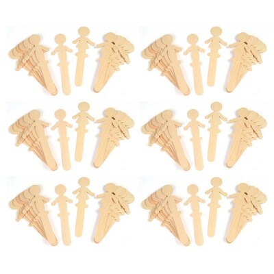 Creativity Street Natural Wood Craft Sticks, People, 5-1/2 Tall, 16/Pack, 6 Packs (CK-3645-6)