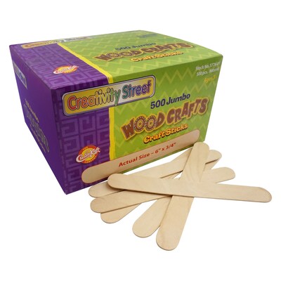 Creativity Street Jumbo Craft Sticks, Natural, 500/Pack, 2 Packs/Bundle (CK-377601-2)