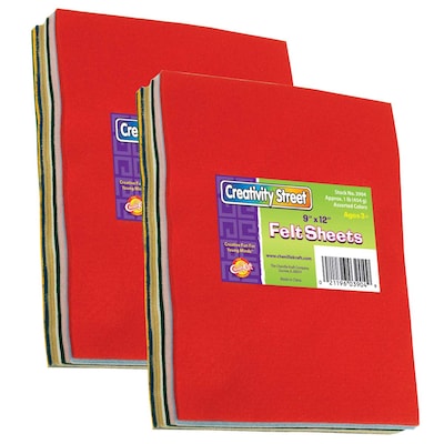 Creativity Street® Felt Sheets, Assorted Colors, 1 lb. Per Pack, 2 Packs (CK-3904-2)