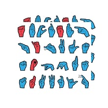 WonderFoam 3 Magnetic Sign Language Letters, Red/Blue, 26 Pieces/Pack, 2 Packs (CK-4448-2)