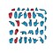 WonderFoam 3 Magnetic Sign Language Letters, Red/Blue, 26 Pieces/Pack, 2 Packs (CK-4448-2)