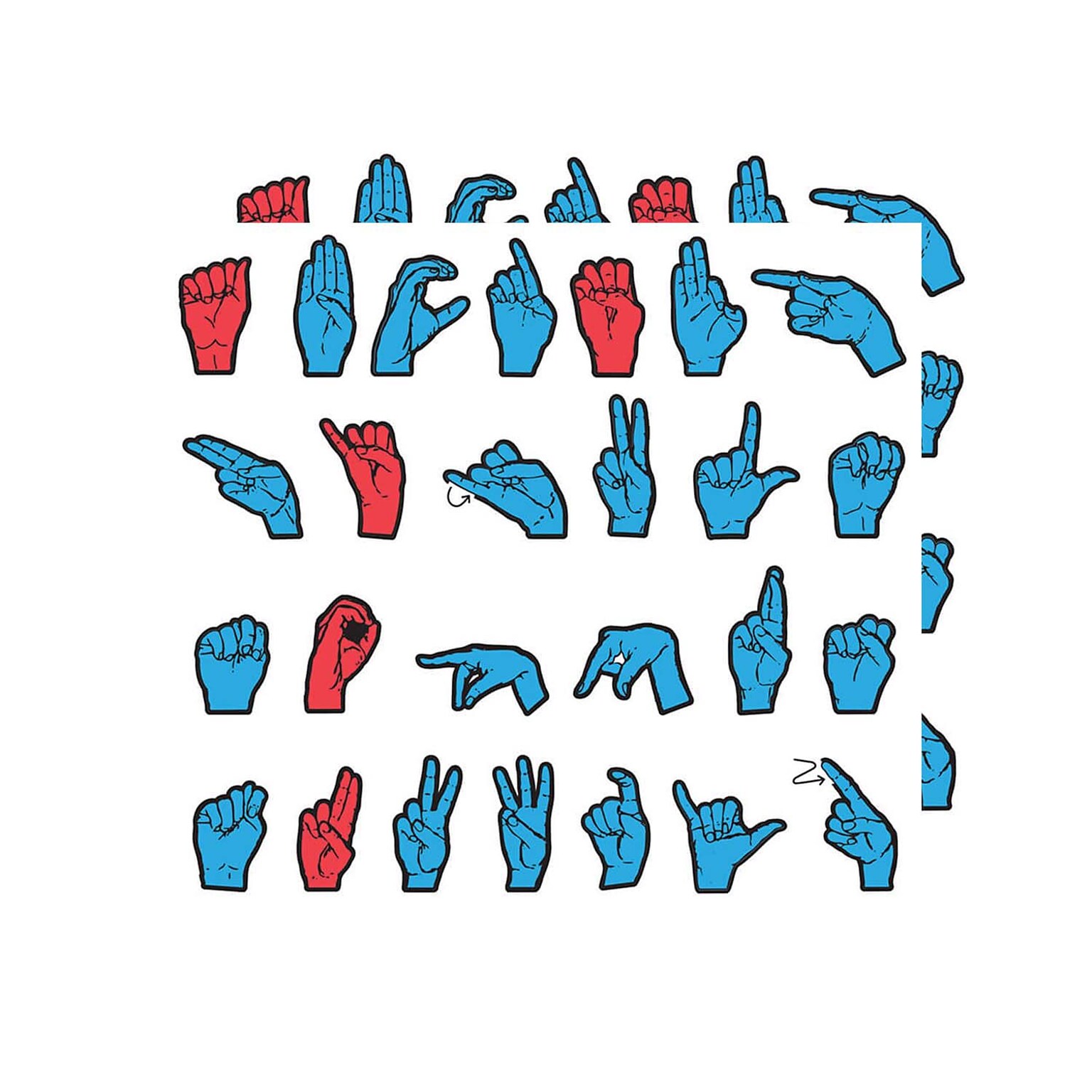 WonderFoam 3 Magnetic Sign Language Letters, Red/Blue, 26 Pieces/Pack, 2 Packs (CK-4448-2)