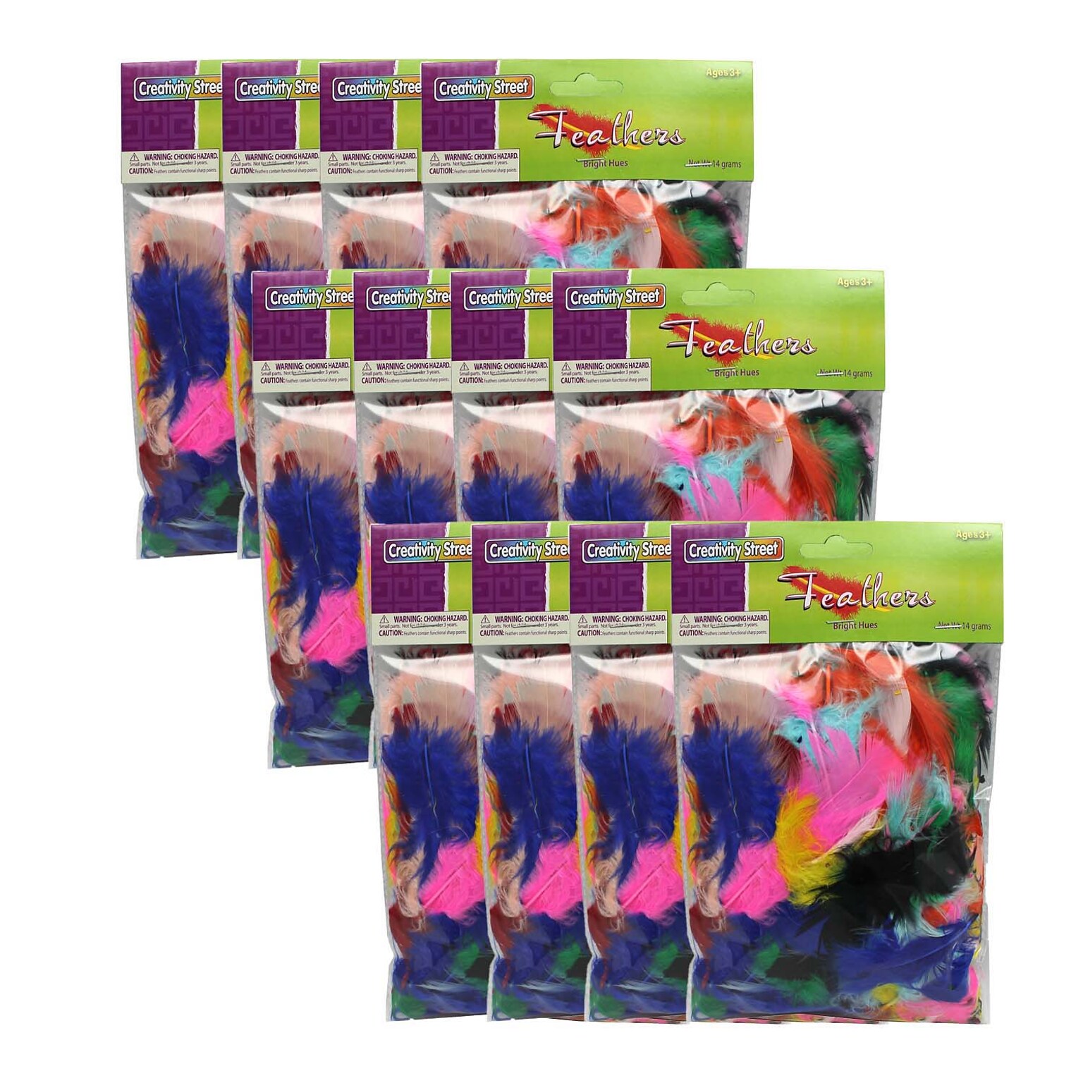 Creativity Street Turkey Plumage Feathers, Assorted Colors, 12/Bundle (CK-450001-12)