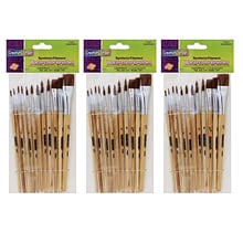 Creativity Street Watercolor Brushes, Assorted Sizes, 12 Per Set, 3 Sets (CK-5136-3)