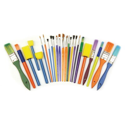 Creativity Street Starter Brush Assortment, Assorted Colors & Sizes, 25 Brushes Per Pack, 2 Packs (CK-5180-2)
