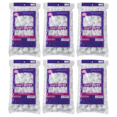 Creativity Street® Triple Size Craft Fluffs, White, 100 Pieces Per Pack, 6 Pack (CK-6400-6)