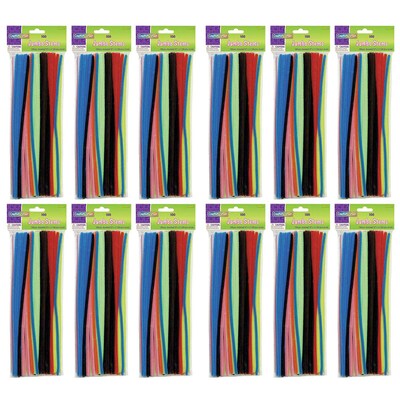 Creativity Street Jumbo Stems, Assorted, 12" x 6 mm, 100 Pieces/Pack, 12 Packs (CK-711001-12)