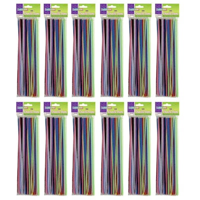 Creativity Street Regular Stems, Assorted Colors, 12 x 4 mm, 100 Pieces/Pack, 12 Packs (CK-711201-1