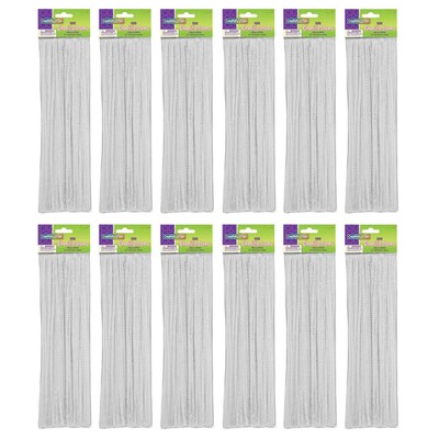 Creativity Street Regular Stems, White, 12 x 4 mm, 100/Pack, 12 Packs (CK-71122-12)