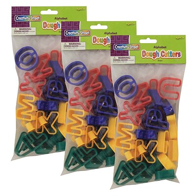 Creativity Street® Capital Letters Dough & Clay Cutter Set, Assorted Colors, 26 Pieces Per Pack, 3 Pack (CK-9771-3)