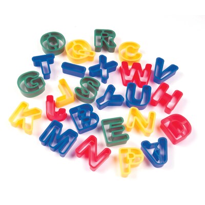 Creativity Street Capital Letters Dough & Clay Cutter Set, Assorted Colors, 26 Pieces Per Pack, 3 Pa
