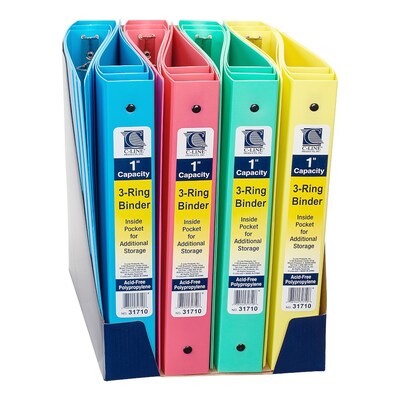 C-Line 3-Ring Binder, 1" Capacity, Assorted Colors, 6/Bundle (CLI31710-6)