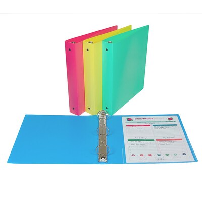 C-Line 3-Ring Binder, 1.5 Capacity, Assorted Colors, 3/Bundle (CLI31720-3)