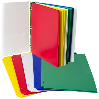 C-Line® Heavyweight, 3-Hole Punched, 2-Pocket Portfolio, Assorted Colors, 10 Per Pack, 2 Packs (CLI32930-2)