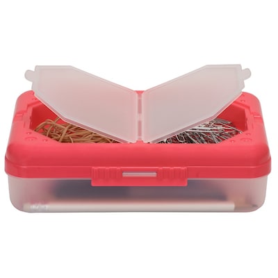 C-Line Plastic 3 Compartment Storage Box, 7.90" × 4.90" × 2.50", Assorted Colors (no color choice), Pack of 3 (CLI48500-3)