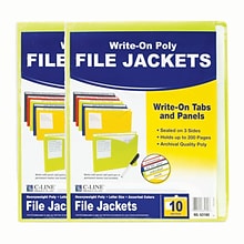 C-Line Plastic File Jacket, 1 Expansion, Letter Size, Assorted, 20/Bundle (CLI63160-2)