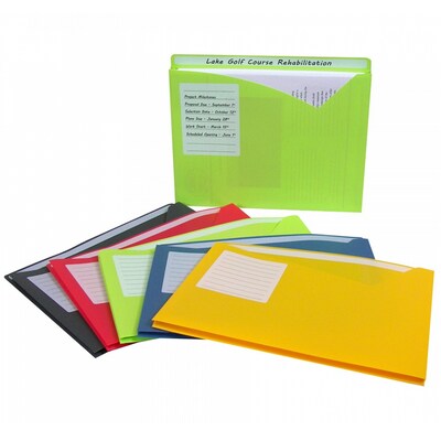 C-Line Plastic File Jacket, 1" Expansion, Letter Size, Assorted, 20/Bundle (CLI63160-2)