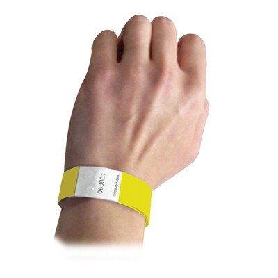 C-Line DuPont Tyvek Security Wristbands, Yellow, 100 Per Pack, 2/Pack (CLI89106-2)