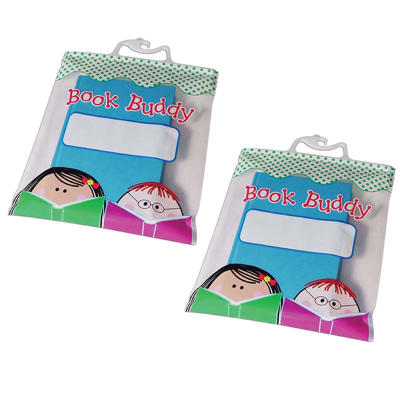 Creative Teaching Press Plastic Book Buddy Bags, 10.5 x 12.5, Multicolored, 6 Per Pack, 2 Packs (CTP2993-2)
