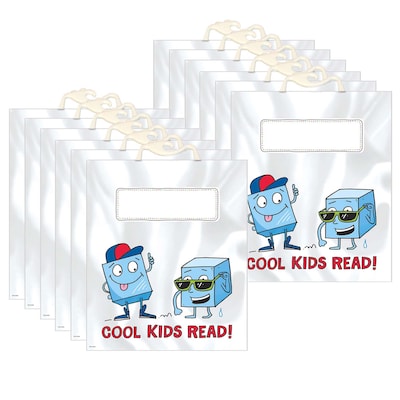 Creative Teaching Press® Plastic Cool Kids Read Book Buddy Bag, 10.5 x 12.5, Multicolored, 6 Per P