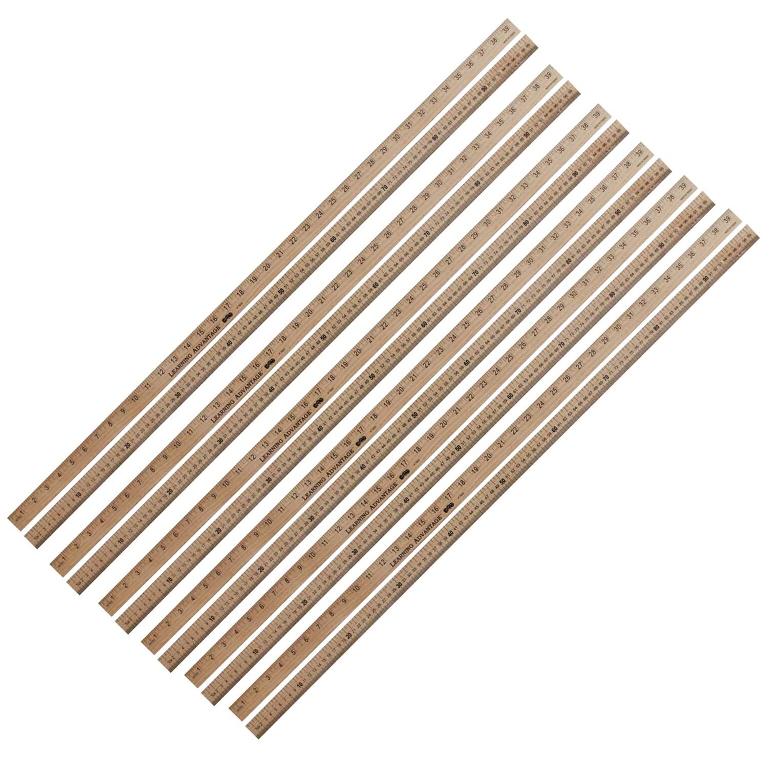 Learning Advantage 39 Wooden Yard/Meter Sticks, Beige, 6/Bundle (CTU7605-6)