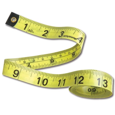 Learning Advantage 60 Vinyl Tape Measure, Yellow, 3/Bundle (CTU7614-3)