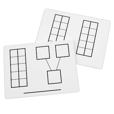 Didax Ten-Frame Mats Plastic Dry-Erase Whiteboard, 9 x 12, 2/Bundle (DD-211441-2)