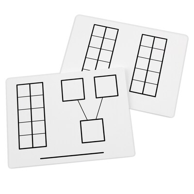 Didax Ten-Frame Mats Plastic Dry-Erase Whiteboard, 9" x 12", 2/Bundle (DD-211441-2)