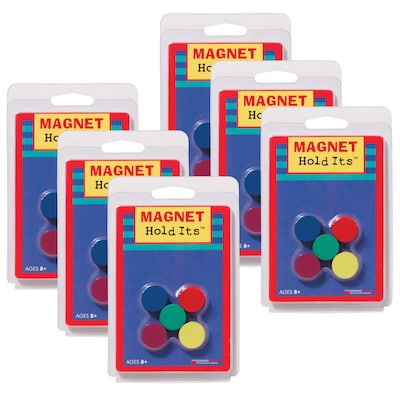 Dowling Magnets Ceramic Disc Magnets, 3/4,  Assorted Colors, 10 Per Pack, 6 Packs (DO-735011-6)