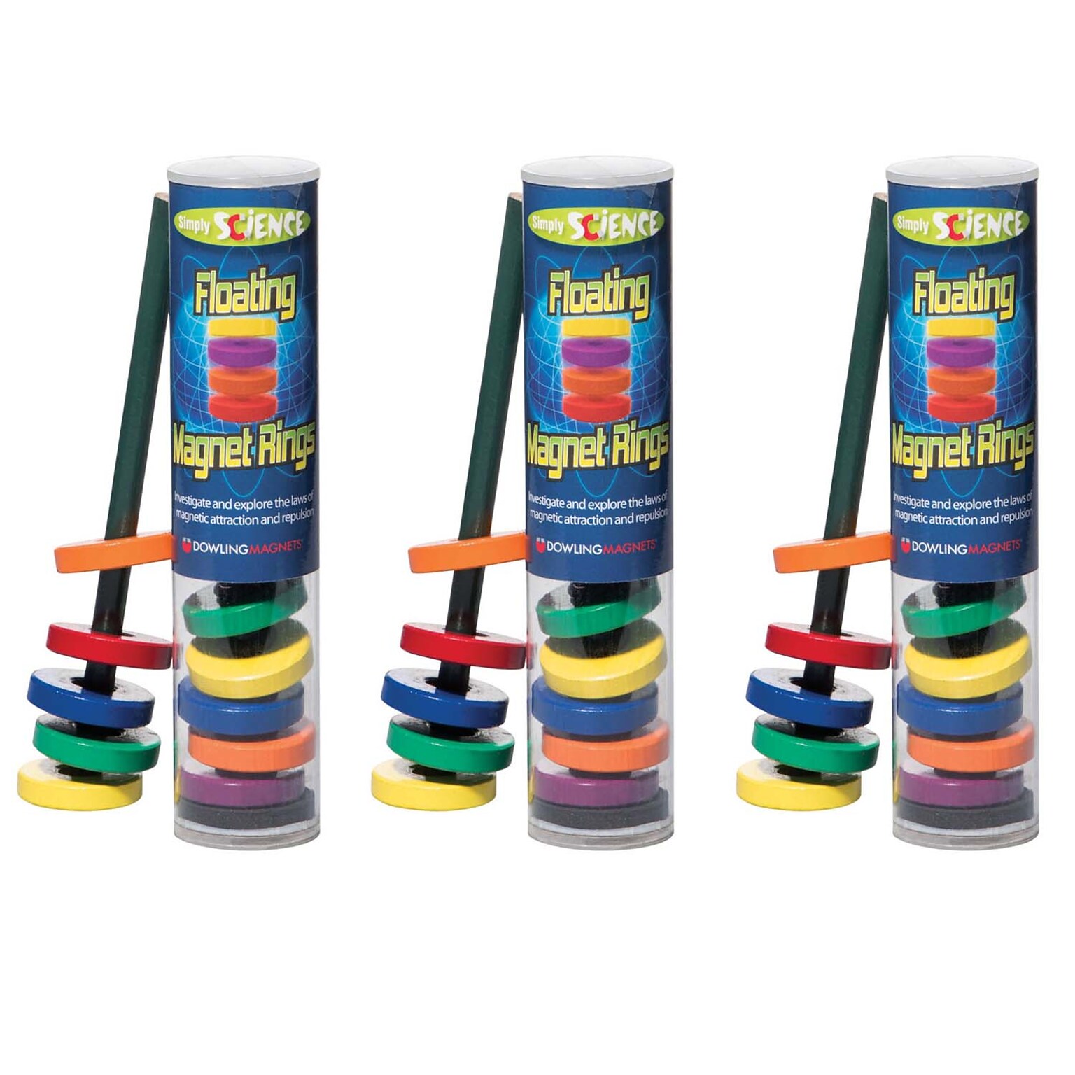 Dowling Magnets® Floating Magnet Rings, 6/Pack, 3 Packs/Bundle (DOSS10-3)