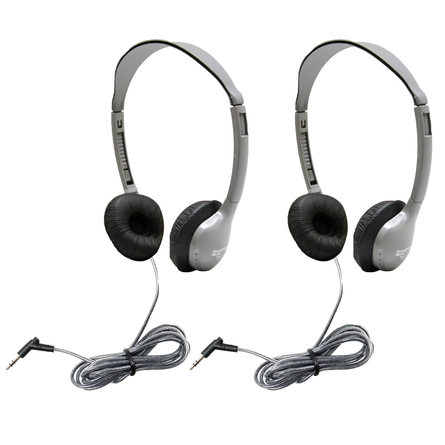 HamiltonBuhl SchoolMate Personal Stereo Headphone with Leatherette Cushions, Pack of 2 (HECMS2L-2)