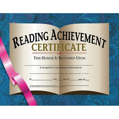 Hayes Publishing Reading Achievement Certificate, 30 Per Pack, 3 Packs (H-VA577-3)