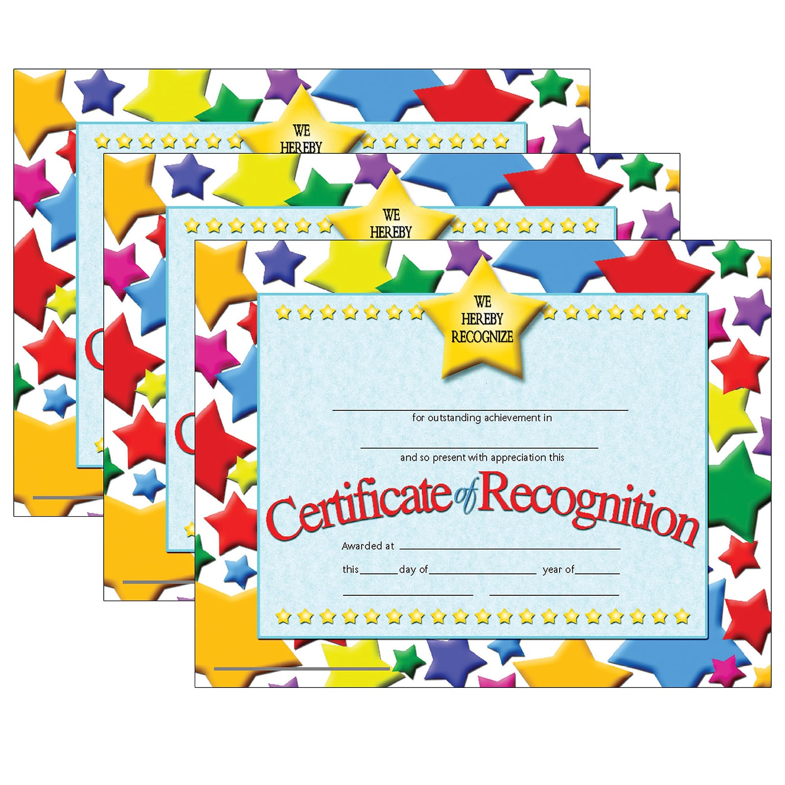 Hayes Publishing Certificate of Recognition, 30 Per Pack, 3 Packs (H-VA637-3)