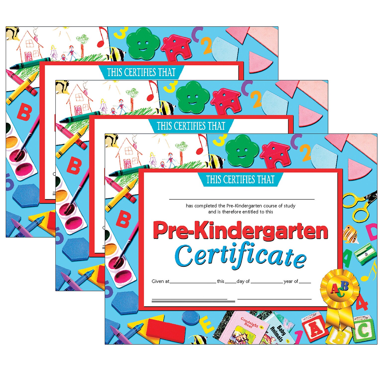 Hayes Completion Certificates, 8.5 x 11, Multicolor, 3/Bundle (H-VA699-3)