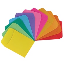 Hygloss® Paper Non-Adhesive Library Pockets, 3.5 x 5, Bright Colors, 30 Per Pack, 6 Packs (HYG1563