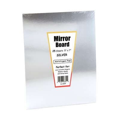 Hygloss Silver Foil Mirror Board, 5 x 7, 25 Sheets Per Pack, 3 Packs (HYG28355-3)