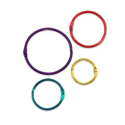 Hygloss Book Rings, Assorted Sizes & Colors, 36/Pack, 2 Packs (HYG61336-2)