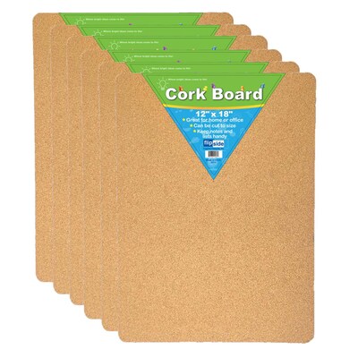 Flipside Products Cork Bulletin Board, 12 x 18, Pack of 6 (FLP10082-6)